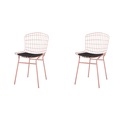 Manhattan Comfort Madeline Chair, Rose Pink Gold and Black, PK2 2-197AMC5